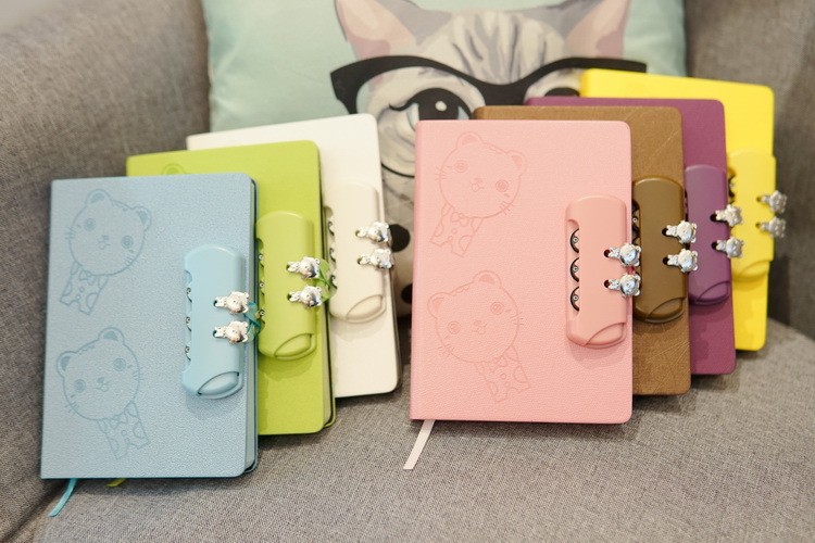 小学生公主密码锁日记本 笔记本带锁儿童可爱卡通手绘少女心创意多