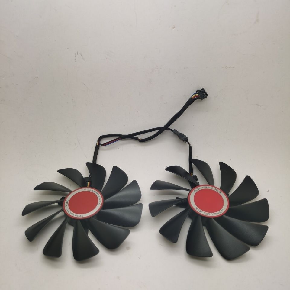 《原装一对风扇 xfx讯景rx580 570 黑狼版 rx590 8g海外版显卡散热器