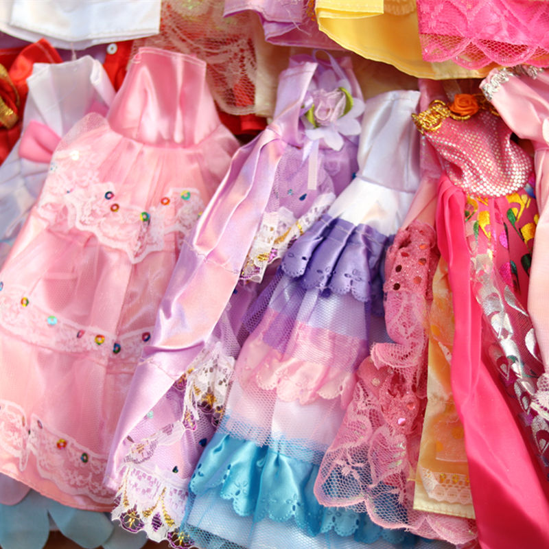 换装30厘米瘦娃娃衣服鞋子通用随机大裙小短裙10件一包注意看详情1件