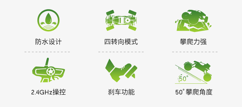 山地越野车四轮玩具遥控越野遥控汽车四驱攀爬电动赛车防水rc专业