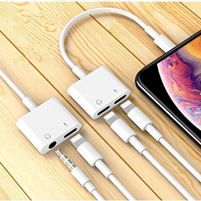 《双扁口【充电 通话 听歌 语音】 苹果7耳机转接头iphone7p二合一8