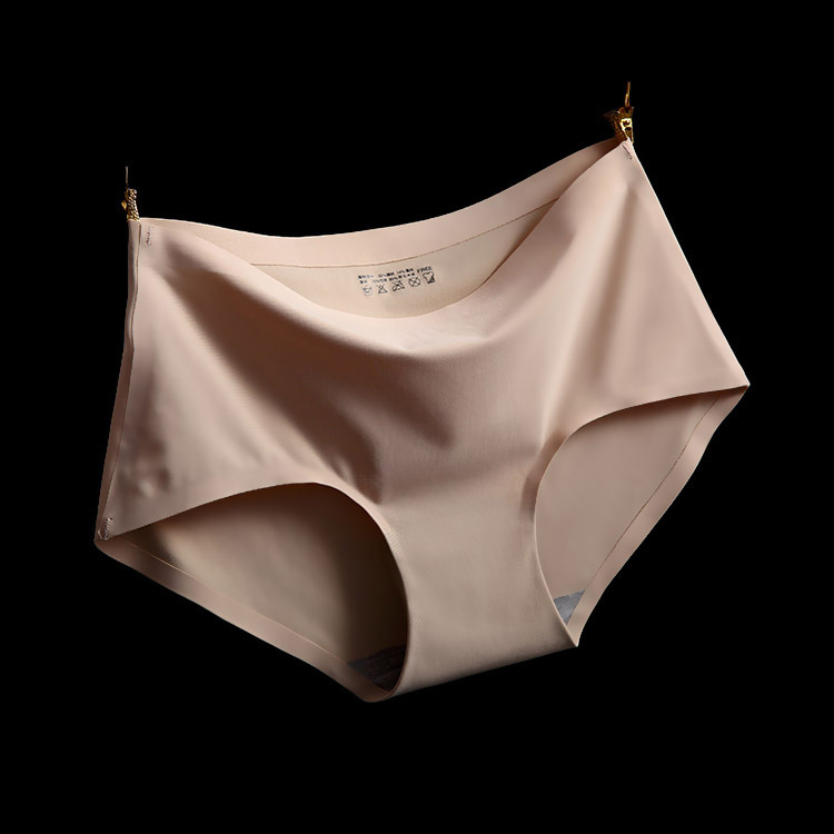 4条冰丝内裤女士无痕黑白色一片式短裤头中腰夏季透气丝滑超薄款