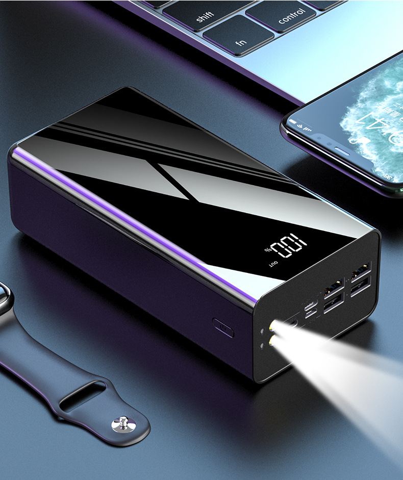 vbnm 50000毫安充电宝超大容量数显移动电源户外钓鱼苹果安卓华为荣耀