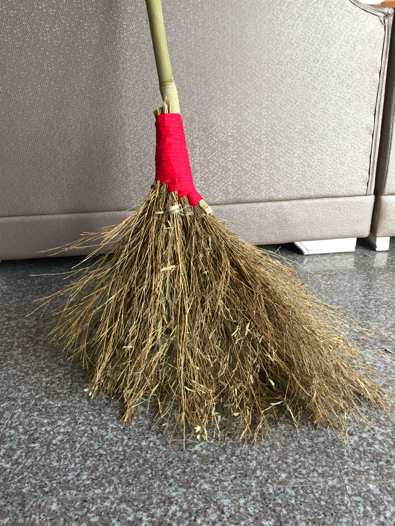 红色 天然竹丝扫把环卫工人户外庭院马路大扫把扫帚米魁加大加厚扫把