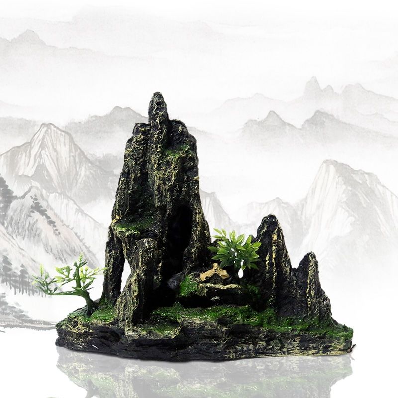 416d鱼缸造景装饰树脂假山水族箱仿真假山石生态景观套餐布景摆件组合