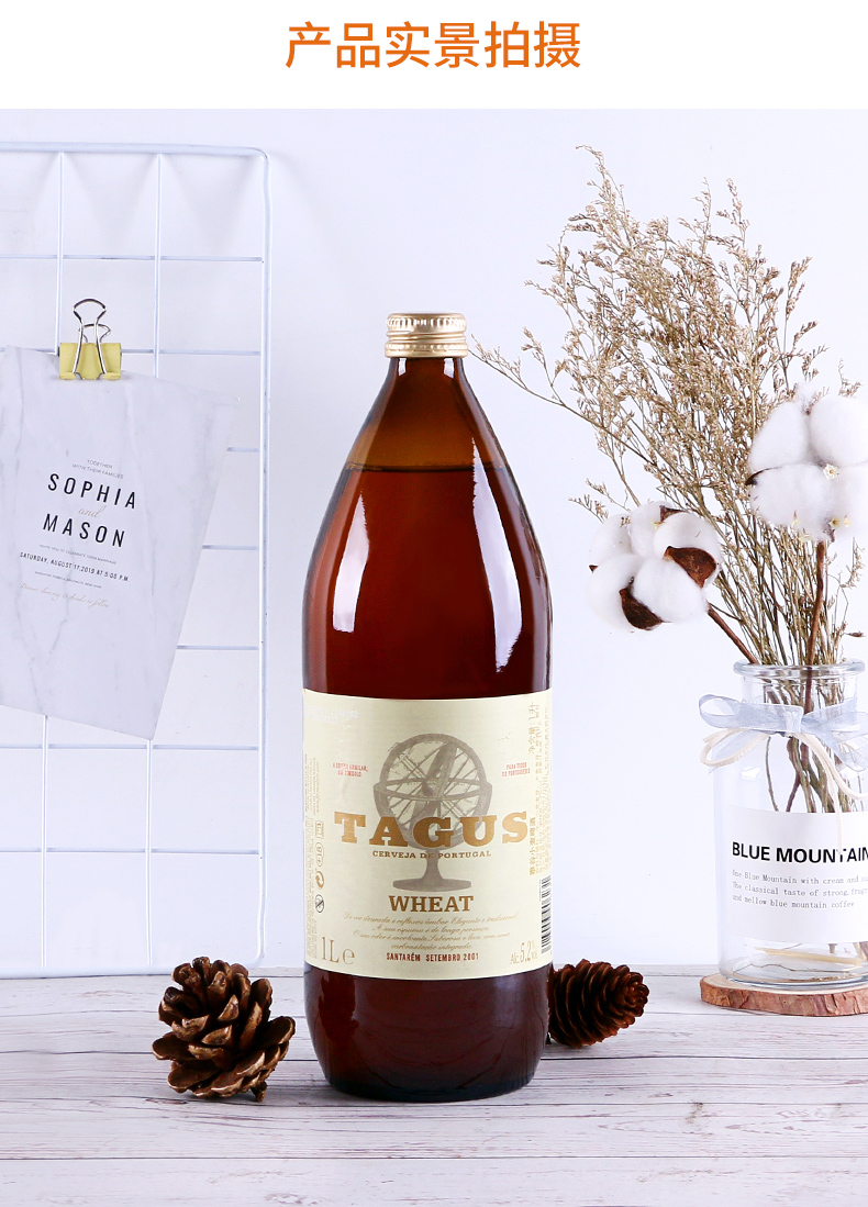 泰谷1l装白啤酒西班牙进口tagus6瓶装
