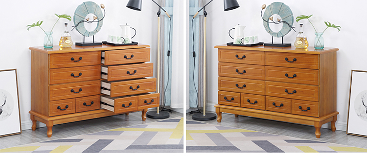 欧式实木客厅十八斗抽屉橱储物柜实木特价柜卧室电视柜12米定制虎腿