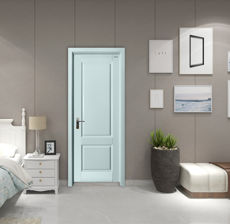 美心木门简约卧室门家用定制实木复合门8745深铣花环保烤漆套装门