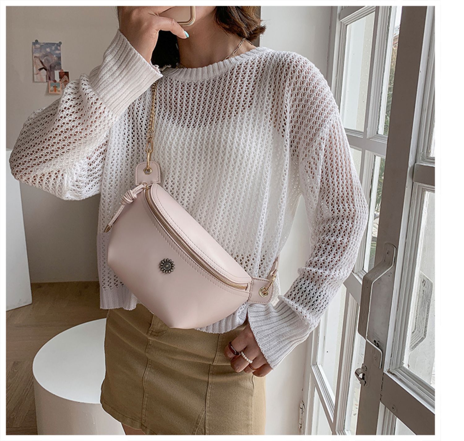 fenghou胸包女斜挎包夏季 女士腰包包2021新款胸前包小百搭马鞍包饺子