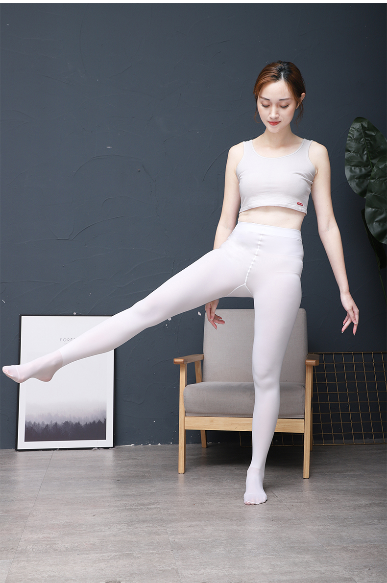 白色连裤袜女加肥加大码加长成人舞蹈袜胖mm200斤丝袜打底袜fish