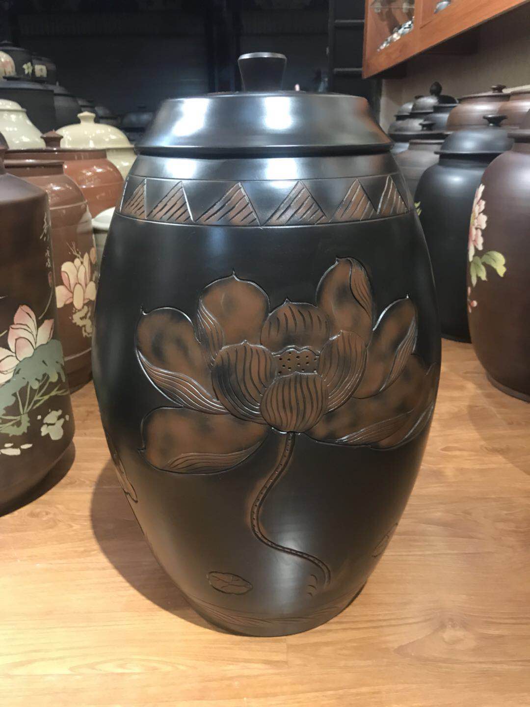 拓进厨房小工具603tb#573057418562 水缸云南建水紫陶茶叶罐散茶缸