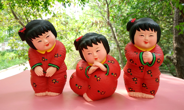 六一儿童节泥人张泥人张纯手工彩塑梦娃娃娃泥塑工艺品特色摆件梦娃