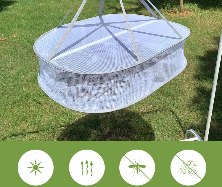 《晾晒网兜防蚊虫干货晾干篮晒虫草网平铺拉链封闭蜂网篮番薯干晒网