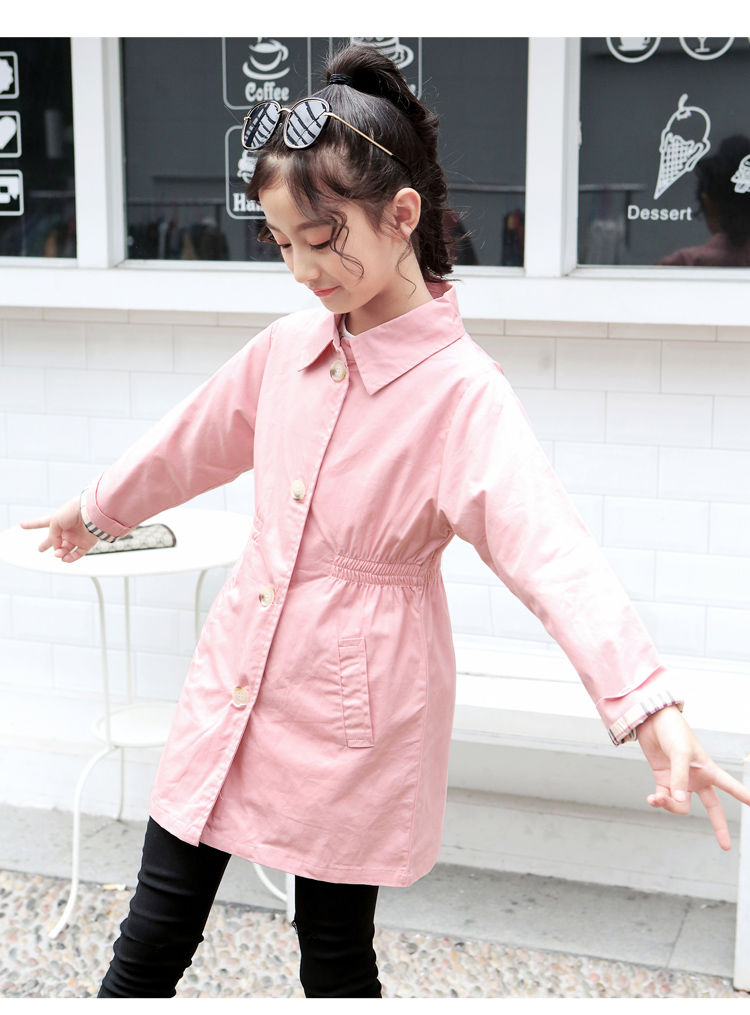 大童女装12秋装女童外套秋冬韩版时尚春装13小女孩衣服风衣儿童装