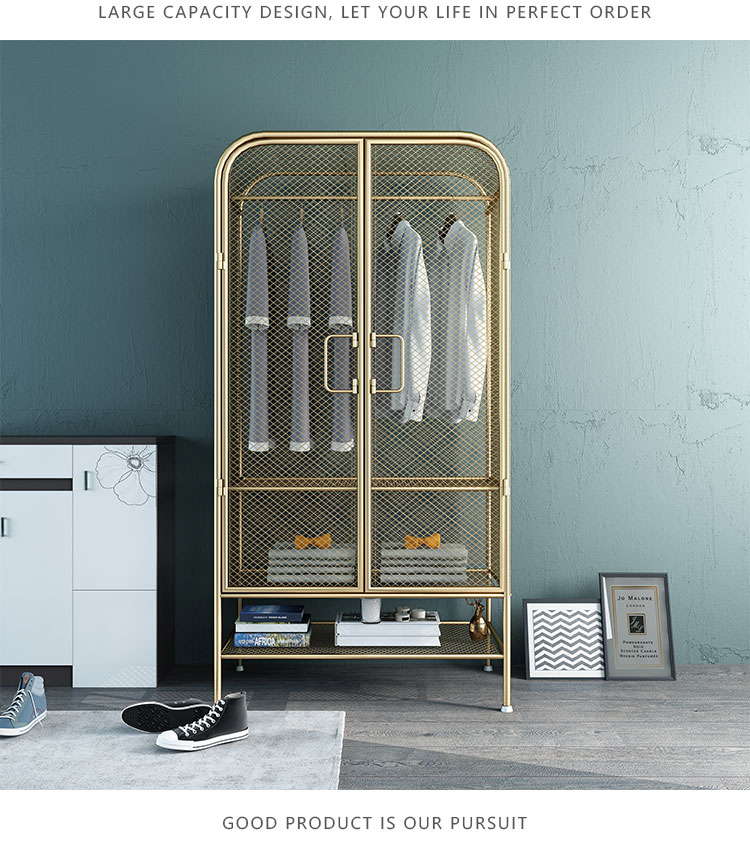 晓梦雅(xiaomengya)衣柜/衣帽间1568 北欧风铁艺网格单人衣柜简约现代