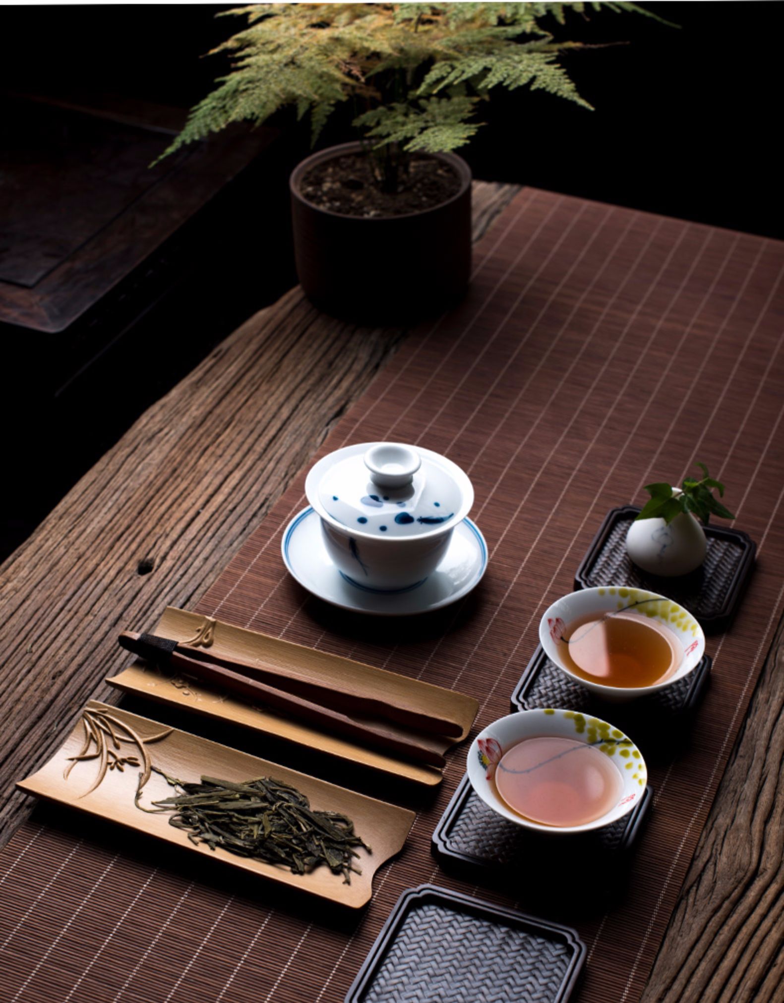 茶具功夫茶具配件竹制茶则茶垫茶巾托赏茶荷茶点盒竹片封后几何茶则三