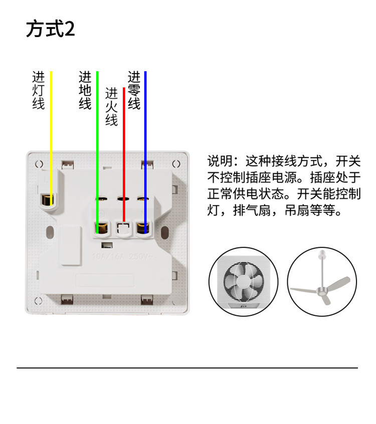 奇胜一开八孔插座86型二三三家装工装10a16a墙壁面板开关插座一开八孔
