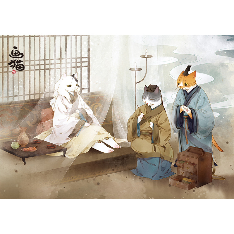 预售画猫套装全套3册画猫归汉画猫雅宋宋朝十二月闲乐集笔记本瓜几拉