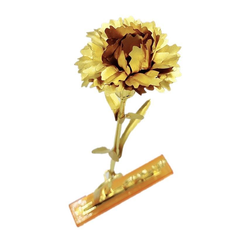 妈妈发光玫瑰花束康乃馨礼盒中秋节婆婆长辈老婆金色康乃馨裸花无礼盒