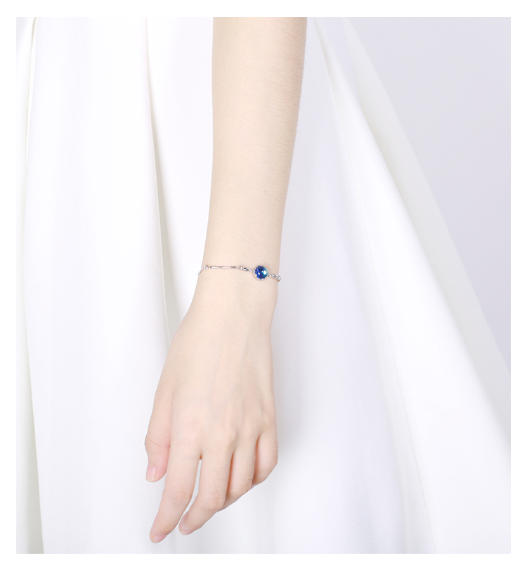 法蔻轻奢品牌极光石手链女韩版925纯银简约chic个生时尚森系闺蜜ins