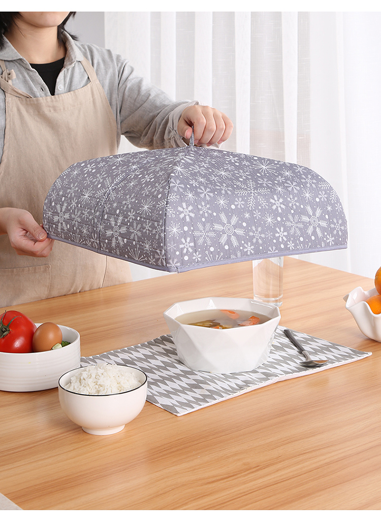 保温盖菜罩饭菜罩子餐桌家用冬天保暖折叠防尘食物罩冬季加厚菜罩子