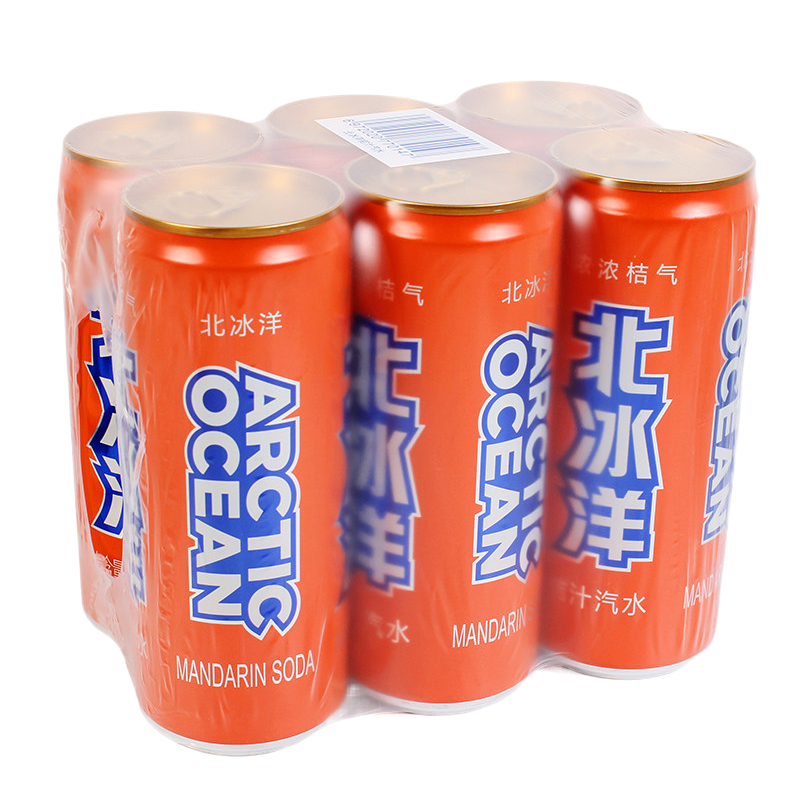老北京特产北冰洋桔汁橙汁汽水330ml6罐装易拉罐果汁型饮料