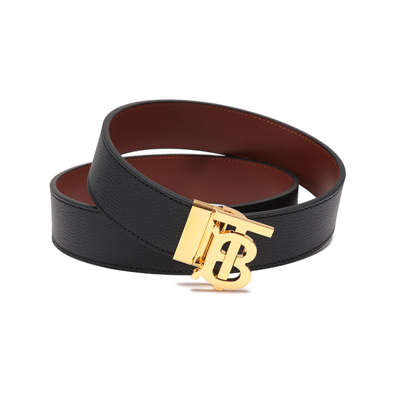 博柏利 burberry 男款牛皮革搭扣不可裁剪双面旋转皮带腰带8066650
