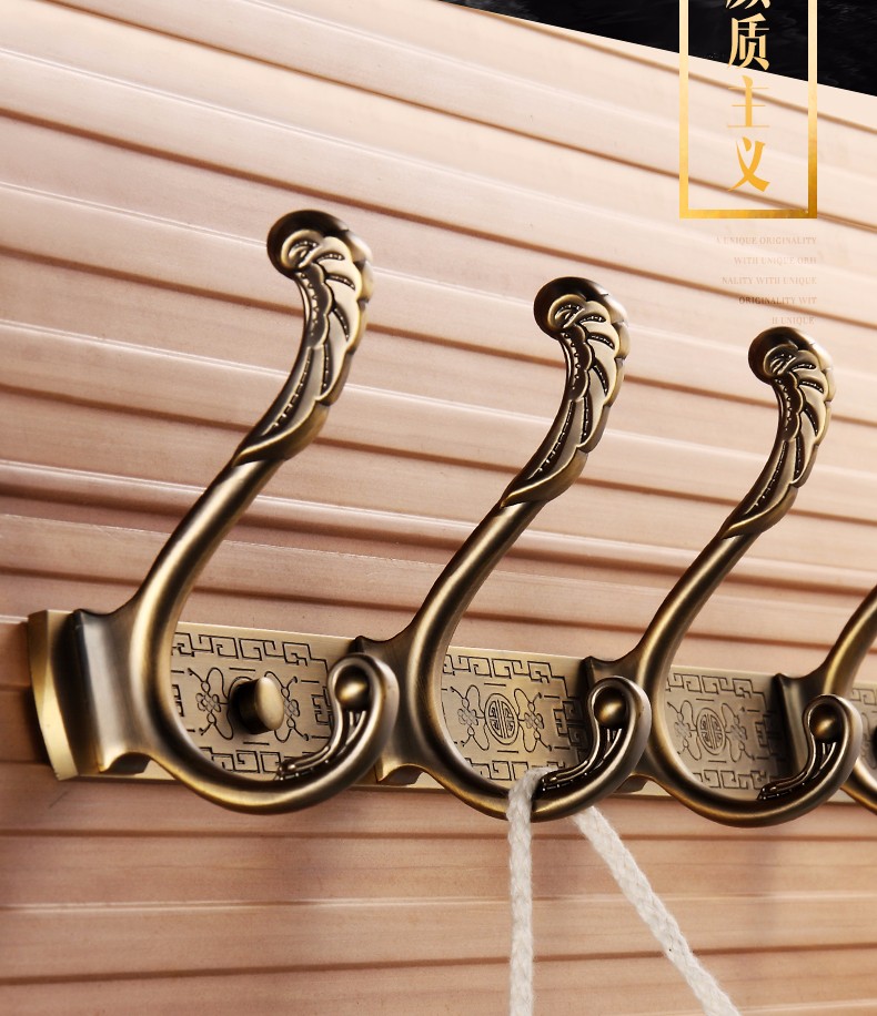 定做 五金厨房排钩挂衣钩浴室挂件免打孔欧式玄关后衣柜大衣钩走廊