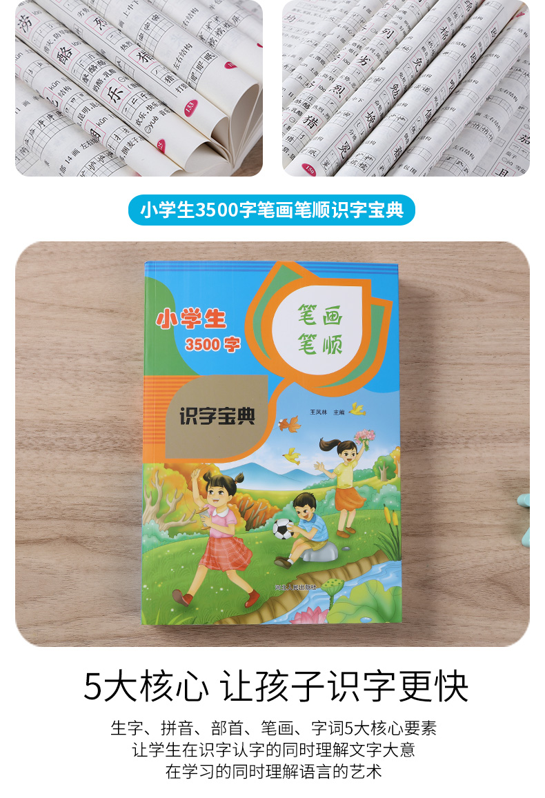 小学生识字宝典3500字笔画笔顺识字认字书籍小学汉字拼音注音笔画笔顺书小学生识字大全小学生 汉字通解识字大王识 中国大陆著 摘要书评在线阅读 苏宁易购图书