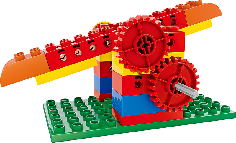 群隆大颗粒拼装积木兼容乐高9656科教教育系列工程机械齿轮玩具 群隆