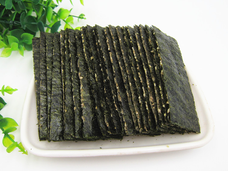 芝麻夹心海苔脆片切片即食原味烤海苔大片儿童宝宝孕妇食大片芝麻500g