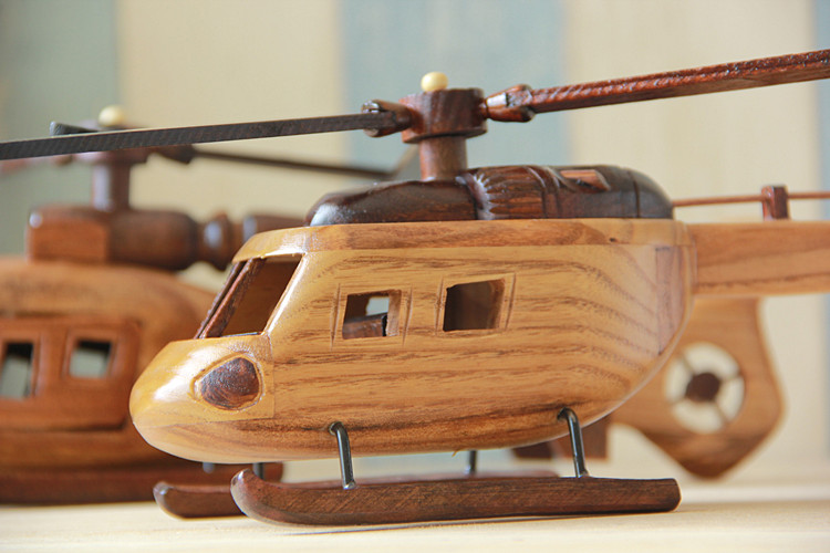 创意手工木质飞机模型复古家居装饰摆件新房饰品工艺礼品