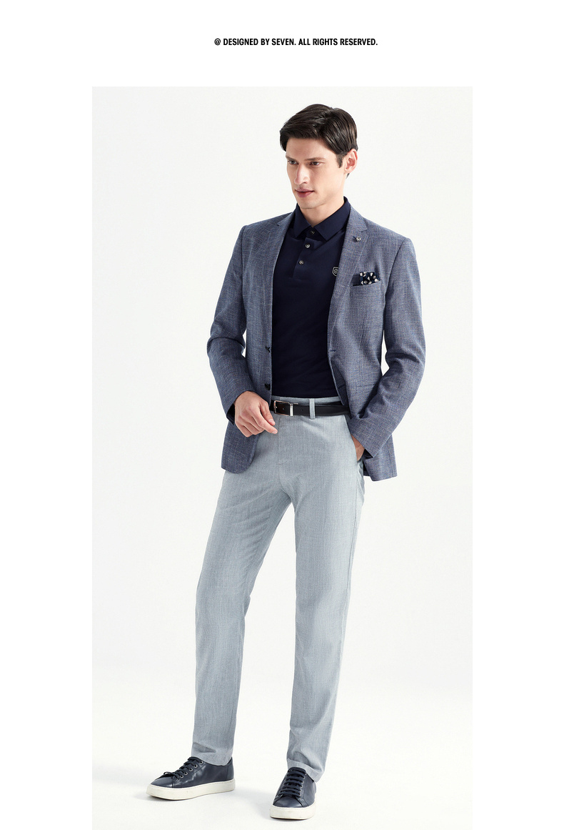 新款单西商务休闲男士西装修身版型复古纹理西服外套【价格 图片 品牌