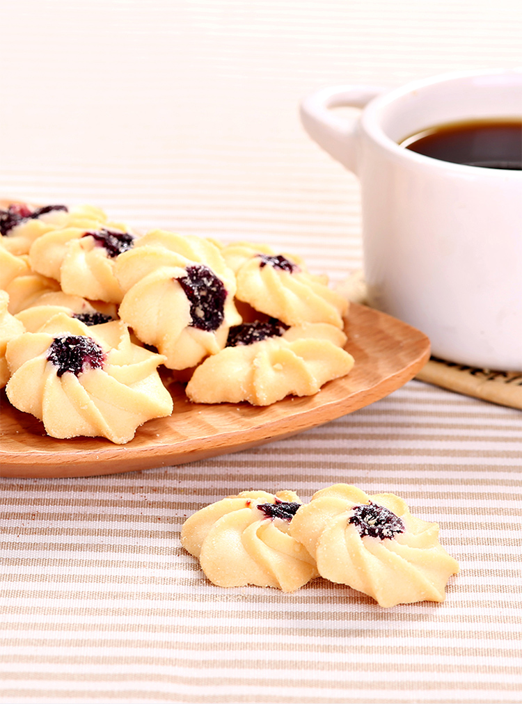 味多美官方旗舰店蓝莓曲奇饼干零食点心早餐下午茶小吃