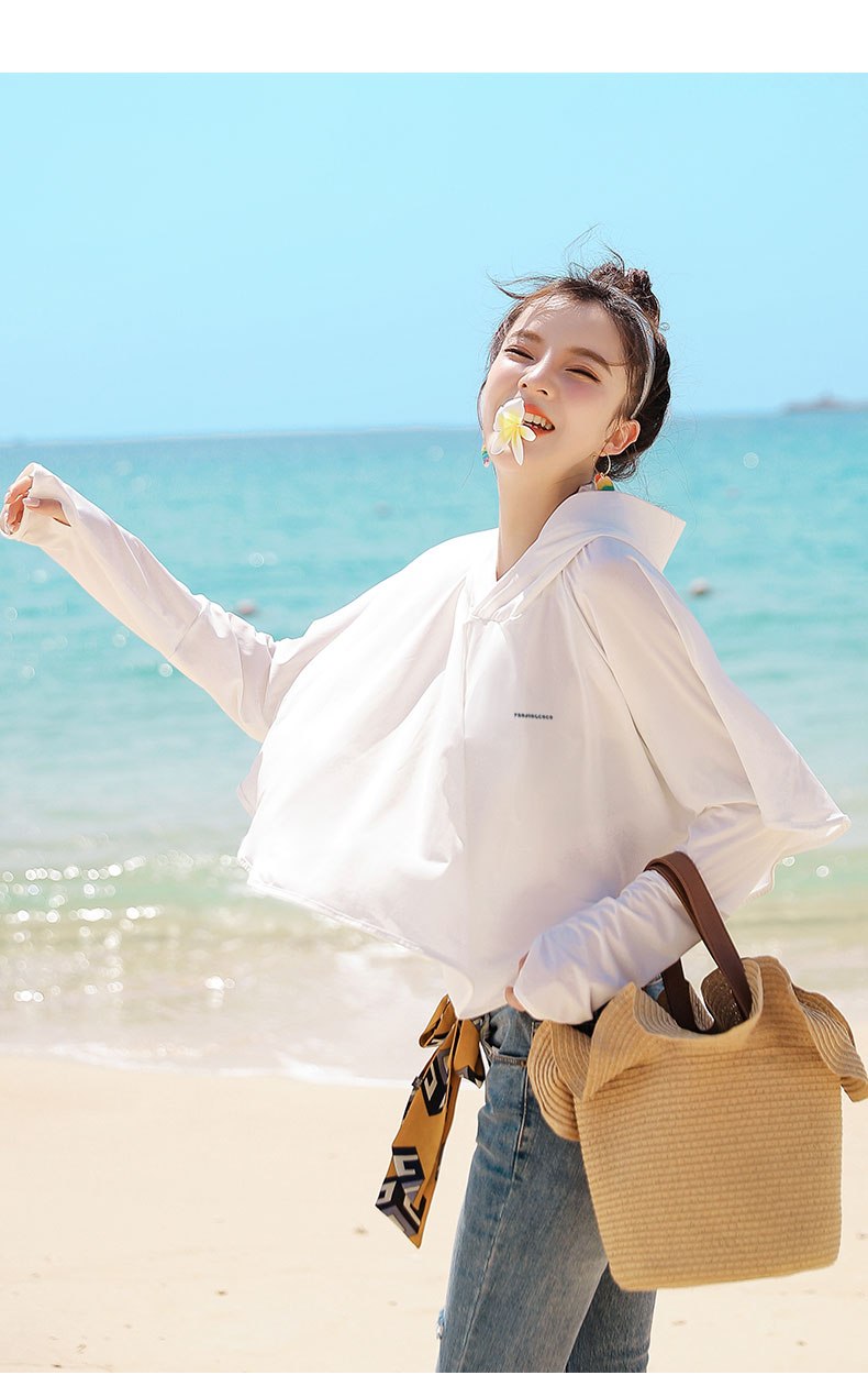 冰薄防晒衣女长袖变色防紫外线透气潮夏带帽骑行挡风