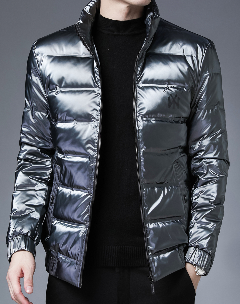 恒源祥男士羽绒服 恒源祥羽绒服男中年休闲立领亮皮防寒服冬季厚款