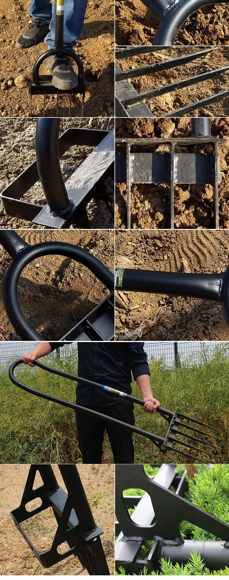 jing ping户外开荒工具翻土神器深翻器耙子农用人工翻地松土挖土松土