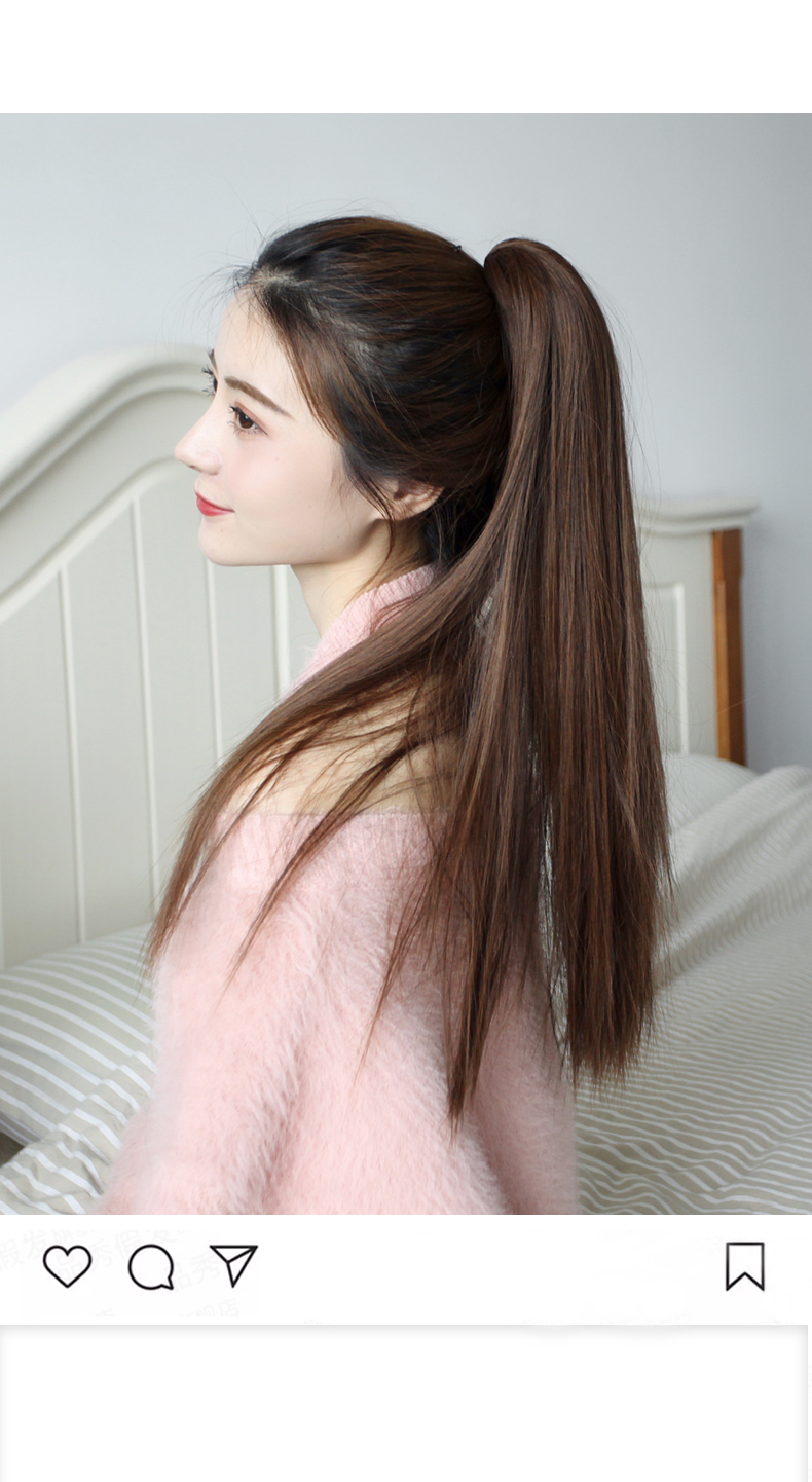 抓夹式长直发高马尾 假发女虎夹仿真假马尾 爪夹式可扎小辫子自然 你