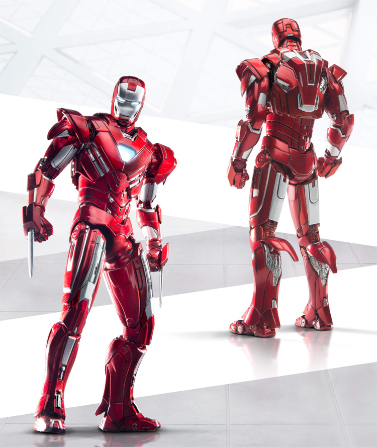 正版复仇者联盟4钢铁侠模型合金摆件可动comicave反浩克装甲 mk40