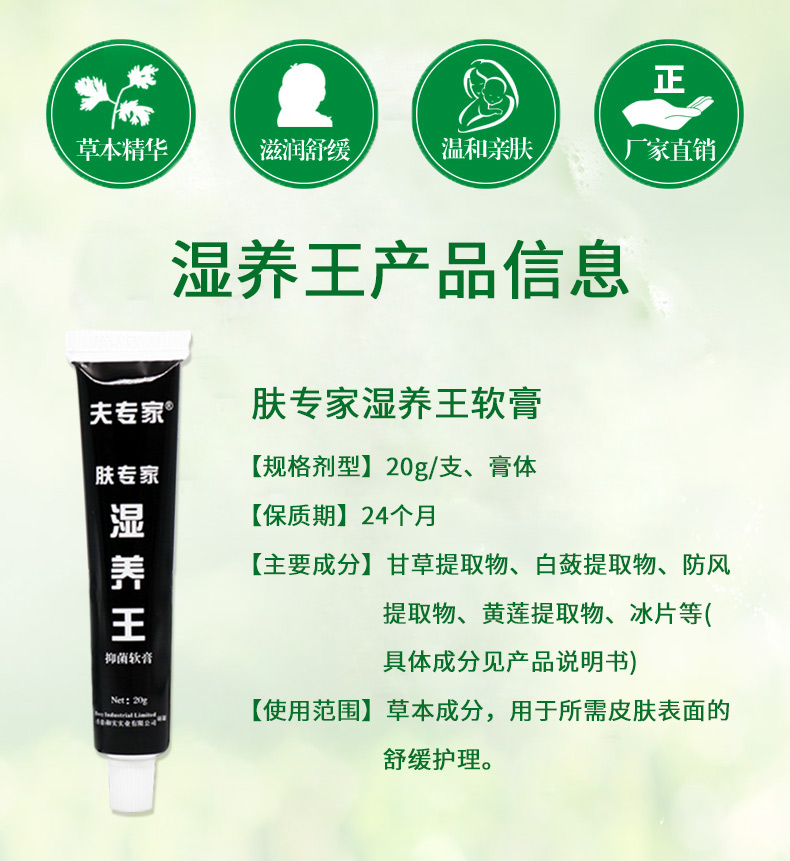 夫专家肤专家湿养王抑菌软膏20g