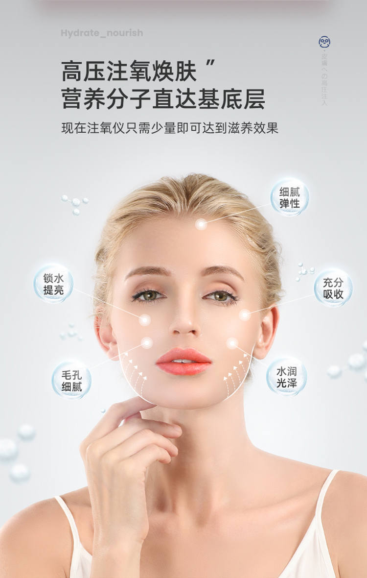 谷心注氧仪家用手持纳米喷雾高压喷枪脸部洁面仪美容院便携式补水仪