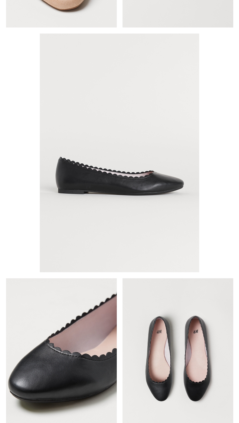 hm女鞋芭蕾平底单鞋花瓣休闲鞋女浅口鞋女广赫