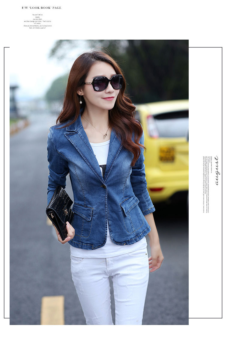 2020春秋新款女装牛仔服外套气质修身显瘦短款小西装时尚韩版上衣