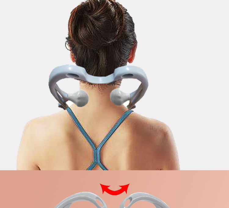 颈椎按摩器小型手拿颈肩脖子揉捏手持式保健家用夹脖子颈部按摩器灰色