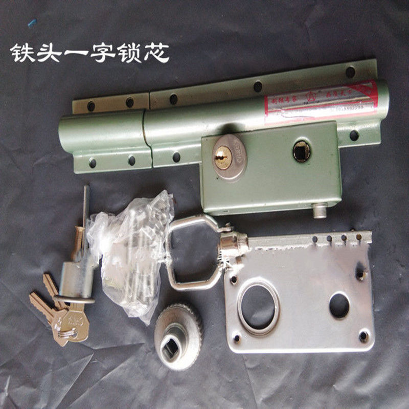 老式家用门锁双开双扇门208整体大门锁防盗锁齿条锁木门锁铁门锁普通