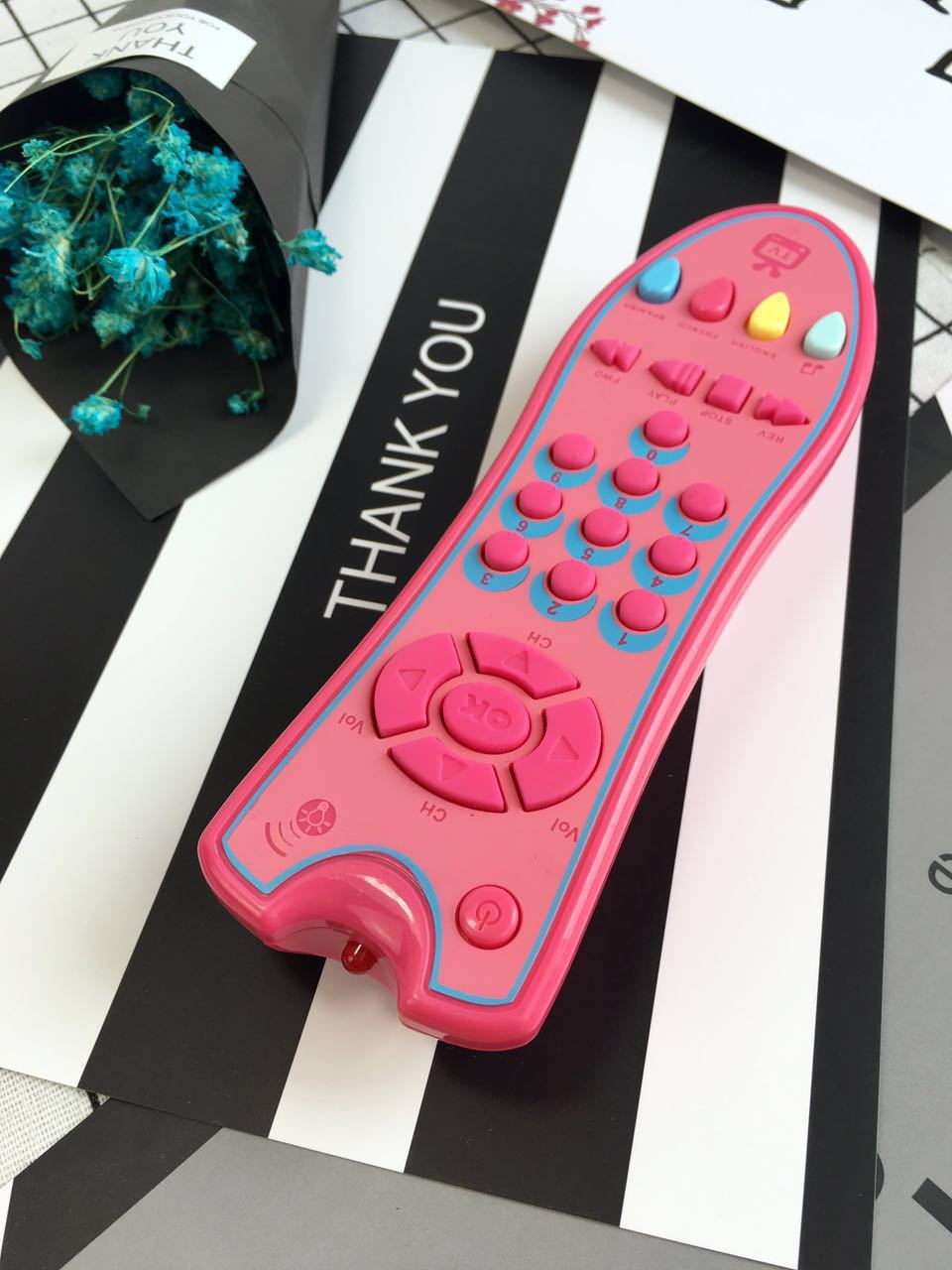 宝宝电视仿真遥控器带音乐英文学习遥控器科教认知启蒙玩具【价格