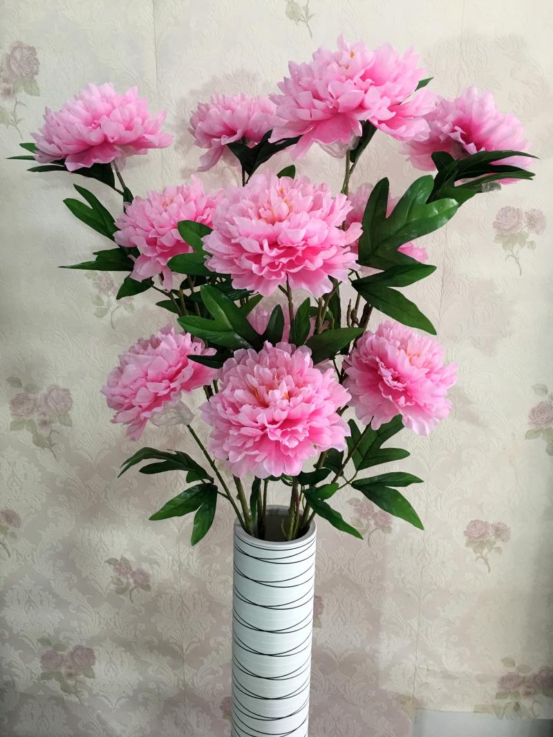 仿真牡丹花束落地客厅室内装饰品摆设件塑料绢花干花假花套装花艺
