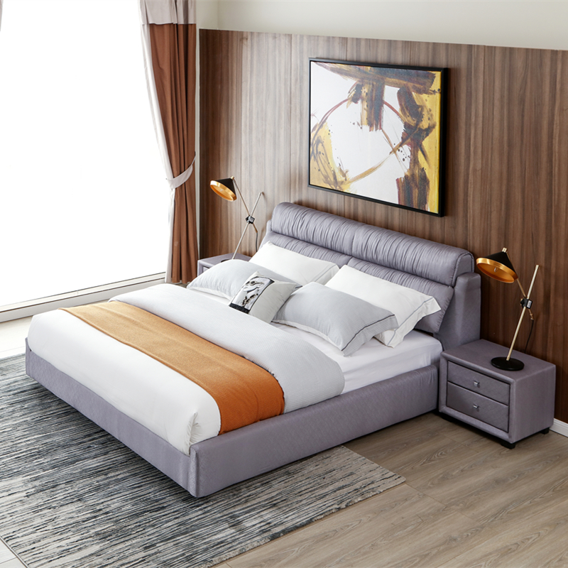 帝标db布艺软包床高档现代轻奢双人布床简约主卧床婚床可拆洗软床bc02