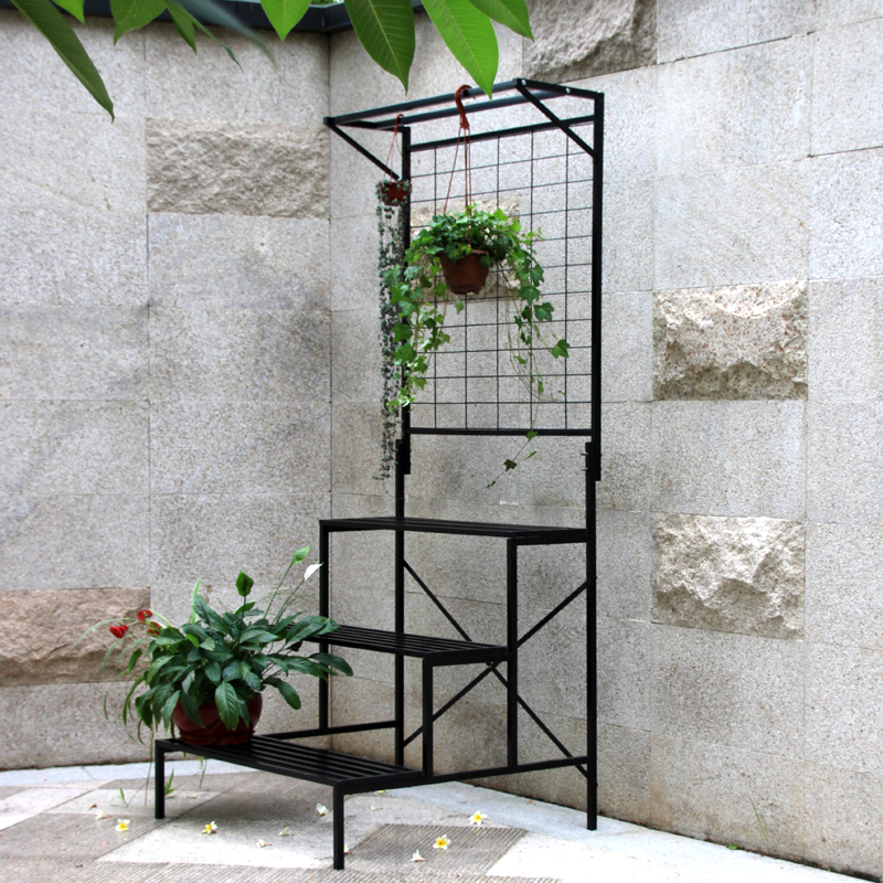 铁艺阳台户外爬藤植物攀援花架阶梯落地式多层花架定制