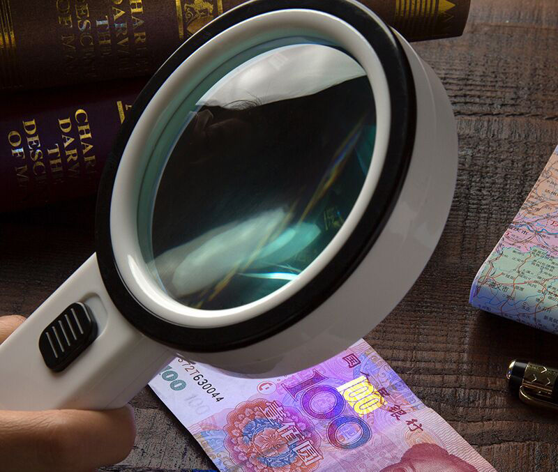 40倍高清高倍放大镜带灯手持式扩大镜阅读儿童老人看书特大10倍金属